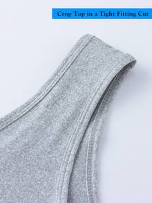 4 件套女士舒适休闲 U 领宽肩带吊带无袖短款上衣，紧身版型