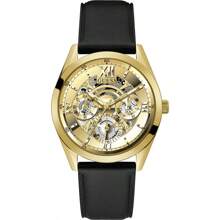 Guess El reloj de cuarzo para hombres Guess cuenta con una correa, una caja de acero inoxidable y un movimiento de cuarzo resistente al agua, lo que lo hace adecuado para reuniones diarias y otras ocasiones GW0389G2