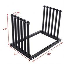 5-Slot Windshield Storage Rack - Heavy Duty 45# Steel Frame With Protective Rubber Padding - Black - View 9