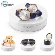 1pc 360 Degree Rotating Display Stand With 7.7 Inch Mirror, Adjustable Rotation Speed And Angle, Suitable For Photography, Video And Product Display (White), Storage Rack, Drawer Divider, Organizer, Perfume Rack, Bedroom, Storage, Makeup Rack, Makeup Brush Holder, Vanity Supplies, Bohemian Style, Suitable For Holiday Beach, Bathroom Series, Bedroom Series, Large Capacity - White (non-mirror) - View 2