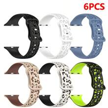 6 Pacotes de Pulseiras Esportivas de Silicone Compatíveis com Band 38mm 40mm 41mm 42mm 44mm 45mm 49mm 46mm, Pulseira de Silicone Macio Compatível com Séries 10 9 Ultra 8 7 6 5 4 3 2 1 SE Mulheres Homens