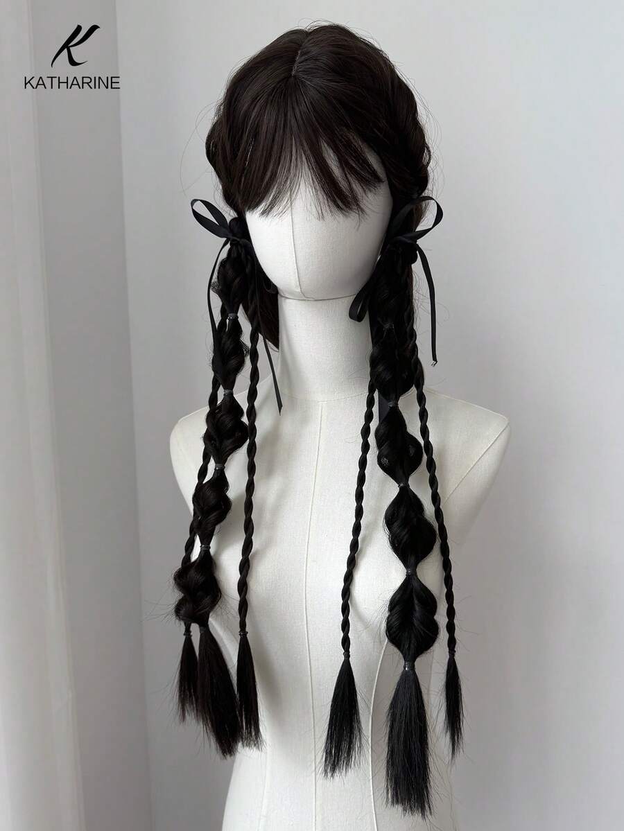 Bubble Ponytail Catwalk Photography Ponytail 1pc New Chinese Ponytail Female Synthetic Black And Brown Hair Accessories