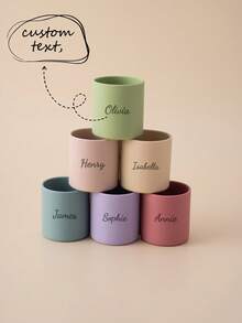 1pc Personalized Customization Name Baby Silicone Cup Solid Color Baby Tableware Portable Children Custom Water Bottles Winter Eve Gifts Back To School Winter Gift Ideas Boy Girl Valentine's Day Multi-Functional,Ornamental,Letter Exquisite,Stylish,Baby Fashion,Soft Squishy,Colorful,Cute Kawaii Adorable Unique,Customized Treasurefinds,Baby Gifts,Cutebaby For Children's Day,Multi-Functional,Ornamental,Letter,Stylish,Modern,Colorful,Cute,Adorable,Casual,Custom,Personalised,Unique,Customized,Ideal Gifts For Him,Ideal Gifts For Her,Halloween Edit,Back To School Fashion,Christmas Gift - Multicolor - View 1