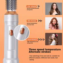 Conjunto de Ferramentas de Styling de Cabelo 5-em-1: Secador de Cabelo Iônico, Escova de Cabelo, Modelador de Volume, Sem Danos por Calor, Ferro de Enrolar Automático, Ferramentas de Styling Poderosas para Secagem e Modelagem Rápidas, Ótimo Presente para Feriados