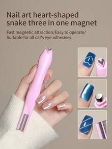 annies 粉色强力爱心猫眼磁铁心形蛇纹2025新款可拆卸美甲工具猫眼磁铁1个/3个装 - 彩色 - 查看 2