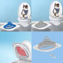 1 pieza Inodoro plegable cerrado para gatos de ABS con asiento de entrenamiento