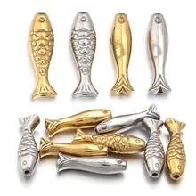 Gói 5 hạt chuỗi hạt hình đại dương bằng thép không gỉ, họa tiết hoa trơn, vòng tay/vòng cổ vỏ sò dễ thương, trang sức mặt dây chuyền phụ kiện tự làm - Chuỗi hạt Ocean Series - Xem 14