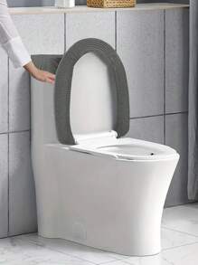 2pcs/Set Polar Fleece Toilet Seat Cover Stretch Toilet Lid And Tank Lid Mat Elastic Wear Resistant Toilet Pad Bathroom Accessories