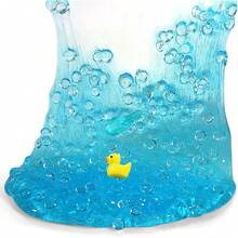Premade Sky Blue Jelly Cube Glimmer Crunchy Crystal Slime, Includes 4 Sets Of Add-Ins, Sensory And Tactile Stimulation, Stress Relief, Party Favors For Girls & Boys,Kids Christmas Gifts For Boys Girls(Random) - Việt quất xanh - Xem 4