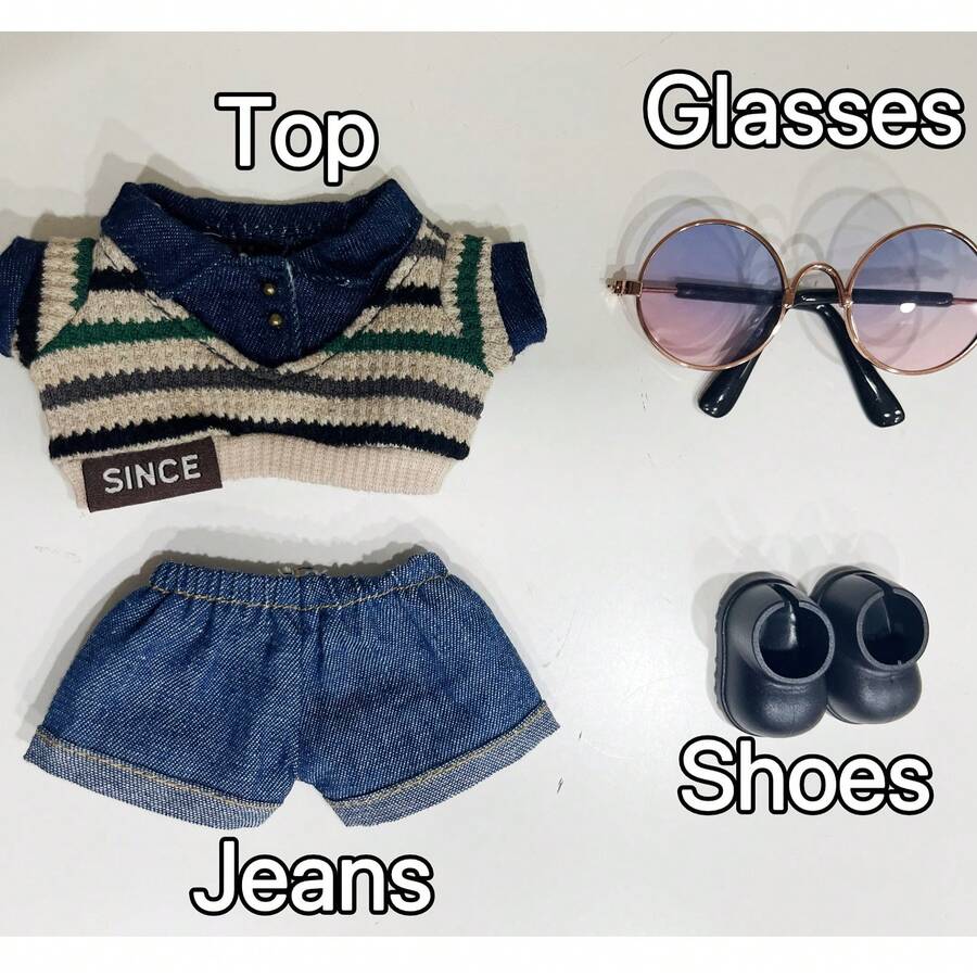 Y2K Retro Doll Outfit - 4-Piece Matching Set