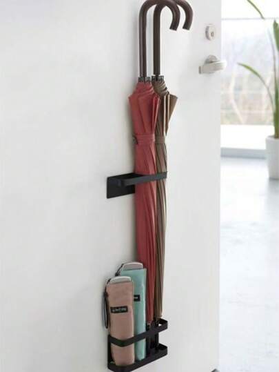 Magnetic Umbrella Stand For Home Use, Suitable For The Entrance Door, Long-Handled Umbrella Storage, Wall-Mounted, Behind The Anti-Theft Door, Magnetic Umbrella Stand, Storage Rack.