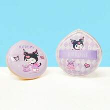 Miniso 2pcs Kuromi Super Soft Cotton Candy Texture Makeup Sponge Puff With Storage Box, Soft & Skin-Friendly, Quick Makeup Application Tool (1pc) - Purple - View 2