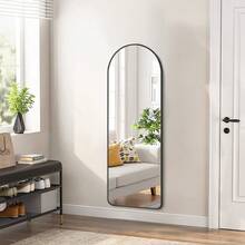 LIVINGANDHOME Living And Home Arch Full Length Wall Mirror - Black - View 2