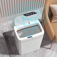 Trash Can With Smart Automatic Sensor Easy Open With Touch Home Trash Can 15 Liters - Aleatório - 查看 6