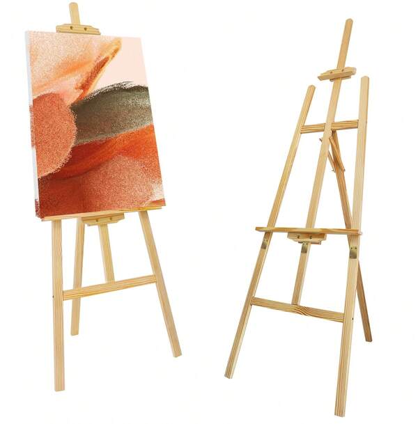 Huini Artist Easel, Wooden A-Frame Easel Stand, Studio Easel 1.5M Adjustable Drawing Painting Holder, Canvas Stand Portable Easel Art Stand For Painting Sketch Wedding Display Exhibition, Easy To Assemble