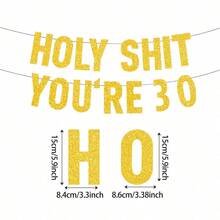 1 Set Rose Gold/Black/Gold Glitter "Holy You're 18 21 30 40 50 60 70 80" Banner, Happy Birthday Celebration Party Decorations