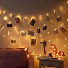 1 pieza Luces de cuerda con pinzas para fotos con pilas, luces de hadas LED de 10/20 clips, luces de cuerda LED de 1,5 m/3 m para colgar tarjetas de fotos en las paredes del dormitorio para decoraciones navideñas, de jardín, de Acción de Gracias, de boda, fiestas y decoración del hogar