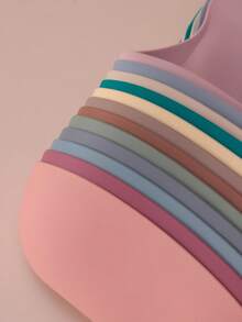 1pc Personalized Silicone Baby Bib, Adjustable Portable Infant Feeding Accessories - Multicolor - View 3
