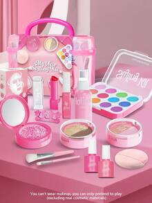 Juego de cosméticos para niños y niñas pequeñas, maquillaje infantil, lápiz labial, rubor en polvo para el rostro, set de cosméticos infantiles, maquillaje de simulación de juguete (no cosméticos reales), juguetes adecuados para niñas de 3 a 9 años, regalos de cumpleaños y regalos festivos ideales para niñas - Multicolor - Ver 3