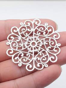 2 件/包 55x52 毫米曼陀罗图案吊坠，适用于 DIY 珠宝制作 DIY 耳环、项链、手链、钥匙扣制作