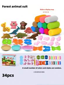 24/12/6pcs Children's Clay Suit, Soft And Easy To Shape, Not Easy To Dry Quickly, The First Choice For Creativity, Wheat Flour Material, Canned Storage, DIY Production, Educational Toys, Suitable For The Back-To-School Season, School Homework, Family Entertainment, Parent-Child Interaction, Can Make Christmas And Halloween Shapes It Can Be Used To Make Various Festival Halloween Shapes.(Please Seal And Store After Use)