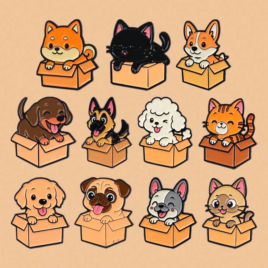 1 件可爱宠物狗珐琅别针卡通动物猫胸针徽章背包翻领别针服装配饰时尚珠宝朋友礼物办公室配饰衬衫夹克万圣节衣服别针趣味教师礼物万圣节配饰教师节包饰圣诞节