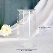 1 件带盖化妆刷架，防尘化妆刷收纳盒，简约塑料方形笔筒和化妆刷收纳桶，透明化妆品收纳，适用于卧室和家居必需品（无珍珠）