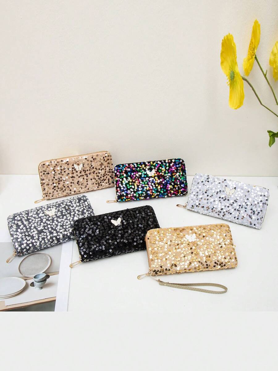 Sequin Fashion Wallet Clutch Purse For Women Wallet Purse Wallet Long Wallet Wristlet Wallet Money Wallet Fall