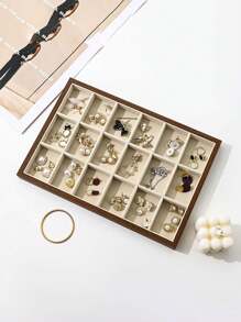 胡桃木首饰盒，带透明窗口，内衬天鹅绒首饰托盘，女士首饰收纳盒，项链戒指耳环展示托盘，大容量首饰整理盒，可收纳项链、手链、戒指、耳环、口红及其他配饰，送给女孩的礼物，旅行礼物 - 胡桃木開窗首飾盒 - 查看 5