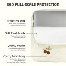 VALUEWIN Cute Cherry Laptop Sleeve Tablet Bag Fit In 13 Inch Laptop Carrying Case Bag For & IPad Cute Puffer Laptop Sleeve Tablet Cover Bag For Girls/Student Notebook Protective Cover Shockproof Pouch Bags