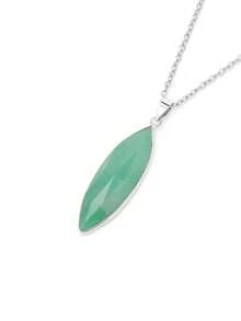 1 chiếc vòng cổ đá tự nhiên cho phụ nữ hình mắt ngựa pha lê mặt hạt thủ công mặt dây chuyền bằng thép không gỉ dây chuyền trang sức quà tặng H709 - Vòng cổ - Xem 12