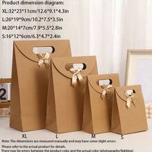 5pcs Style Portal Kraft Paper Bag Without Window For Christmas, Thanksgiving, Valentine's Day, Spring Festival, Birthday, Wedding, Self-Supporting Gift Boxes Hand-Held Flip Cover Gift Bag, Party Tote Bag - Multicolor - View 7