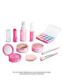 Juego de cosméticos para niños y niñas pequeñas, maquillaje infantil, lápiz labial, rubor en polvo para el rostro, set de cosméticos infantiles, maquillaje de simulación de juguete (no cosméticos reales), juguetes adecuados para niñas de 3 a 9 años, regalos de cumpleaños y regalos festivos ideales para niñas - Multicolor - Ver 8