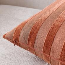 1 Stück/2 Stück ROST 3D gestreifte Kissenbezüge (Kissenfüllung nicht enthalten), moderne, modische, weiche Chenille und Kunstleinen-Mischung in zweifarbig gestreifter, bequemer Kissenhülle, geeignet für Sofa, Schlafzimmer, Dekoration, ganzjährig