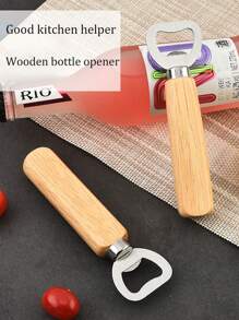 12/6/2/1 Piece Wooden Handle Bottle Opener - Solid Wood Design, Ergonomic Grip, Easy To Open Bottle, Suitable For Home Kitchen And Bar Party Use, Kitchen Bottle Opener | Natural Wood Surface Treatment | Durable Wooden Handle, Beer Bottle Opener, Halloween And Christmas Party Supplies