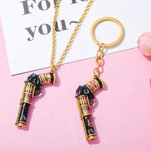 1个奥术妖精5厘米枪灰色金属钥匙扣，男士武器模型钥匙扣，金属钥匙圈，奥术警长皮肤圣诞礼物袋挂件，汽车配件，教师朋友姐妹礼物创意 - Color 1 - 查看 7