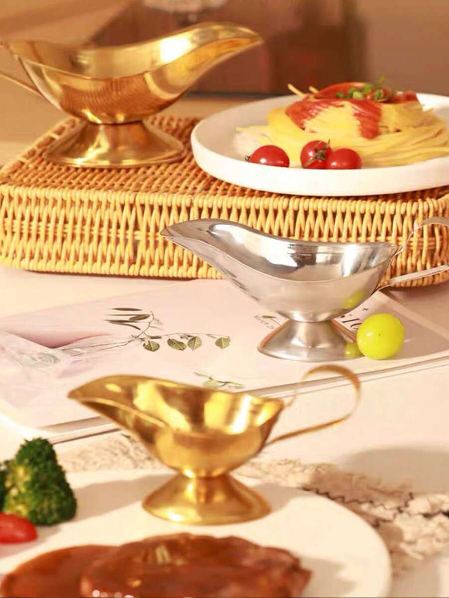 1/2/3 piezas Salsera de acero inoxidable, Taza para salsa de filete estilo occidental, Cubo para salsa Teppanyaki, Taza para salsa de tomate y pimienta negra, Taza para condimentos, Recipiente para salsa