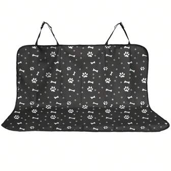 Waterproof Pet Car Seat Cover Back Seat Car Seat Protector For Dogs Safety Travel Accessories For Cat And Dog , Pet Carrier Car Rear Back Seat Mat. (130cm*110cm Black)