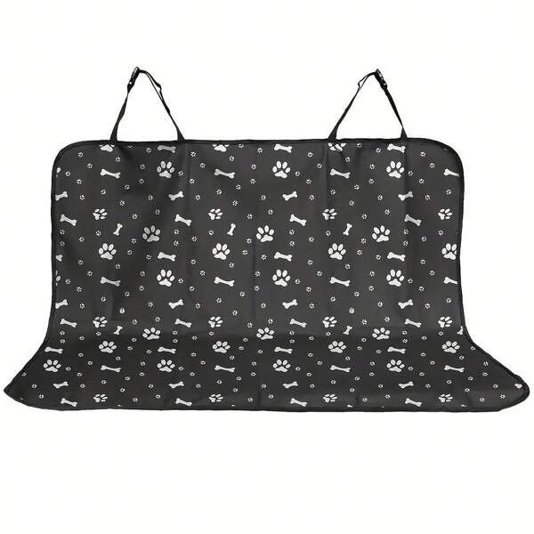 Cubierta de asiento de coche impermeable para mascotas, protector de asiento trasero para perros, accesorios de para viajes de gatos y perros, alfombrilla para el asiento trasero del automóvil (130cm*110cm Negro)