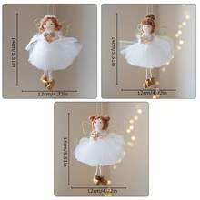 1pc Christmas Decoration Whimsical Fairy Tale Angel Pendants, Cute Angel With Wings, Mesh Dresses - Perfect For Christmas Tree, Home & Window Display, Valentine'S Day & Thanksgiving Gifts, Festive Ornament|Playful Design|Detailed Craftsmanship, Battery-Free Hanging Ornaments For Xmas Tree, New Year, Fall Decor