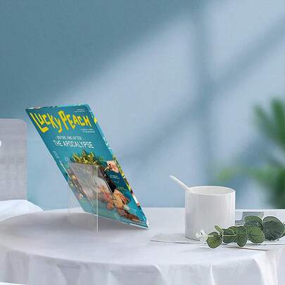 1pc Acrylic Bookshelf, Transparent Book Stand, Book Holder, Minimalist Creative Student Book Display Rack