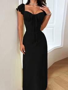 Abito casual corto con manica a giro donna WOWDARK, autunno