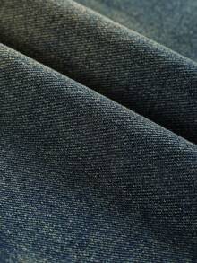 Plus Size Men's Distressed Washed Denim Jeans, Casual College Street Style