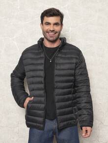 Bobojaco Men's Nylon Puffer Jacket Winter Fashion - Black - View 2