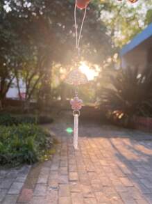 1pc Creative Snowflake Wind Chime Pendant (Plastic Material), Fashionable & Exquisite Wind Chime Accessory, Can Be Used As Phone Strap, Keychain, Card Holder, Bookmark Clip, Etc. Snowflake Keychain For Winter, Birthday Gift - Multicolor - View 10