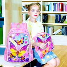 3pcs/Set Girls Backpack, Butterfly Backpack Set With Lunch Box, Cute Elementary School Backpack Suitable For Preschool Children - Backpack - View 9