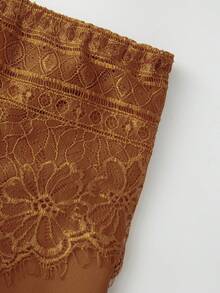 Women's Lace Floral Embroidery Tube Top Strapless Off Shoulder Ruffle Hem Babydoll Flowy Bandeau Tops Summer Sleeveless Backless Cute Cami Vest Sweet Going Out Tops Shirts Vintage Aesthetic Clothes Streetwear - Cà phê nâu - Xem 8