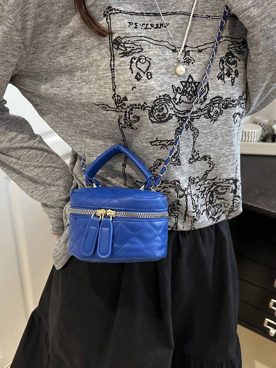 Lightweight Mini Chain Bag Quilted Handbag Bucket Bag Suitable For Young Girls, College Students And Office Workers, Crossbody Purse, Casual Clutch