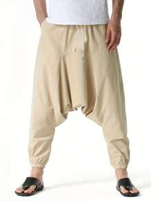 Men's Casual Loose Fit Hip Hop Style Sports Sweatshirt, Fashionable, Fall - Beige - View 1