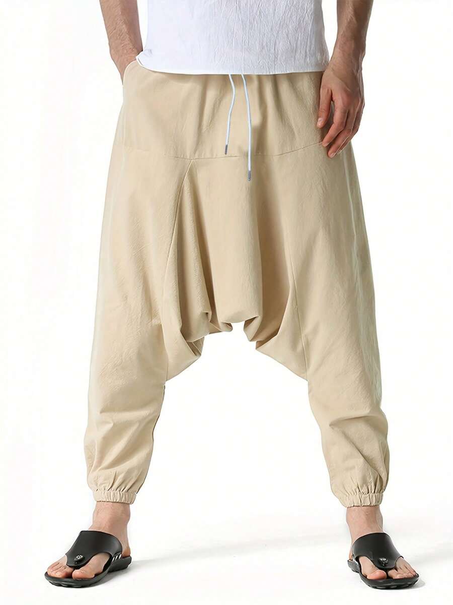 Men's Casual Loose Fit Hip Hop Style Sports Sweatshirt, Fashionable, Fall - Beige - View 1